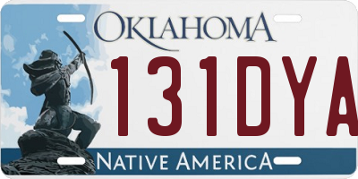 OK license plate 131DYA