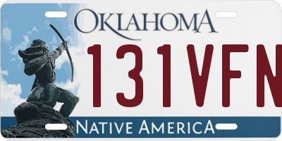 OK license plate 131VFN
