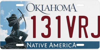 OK license plate 131VRJ