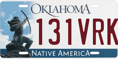 OK license plate 131VRK