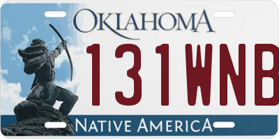 OK license plate 131WNB