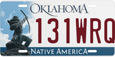 OK license plate 131WRQ