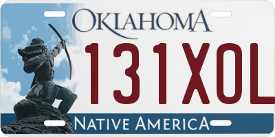 OK license plate 131XOL