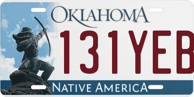 OK license plate 131YEB