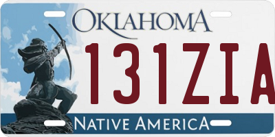 OK license plate 131ZIA