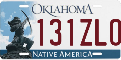 OK license plate 131ZLO