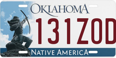 OK license plate 131ZOD