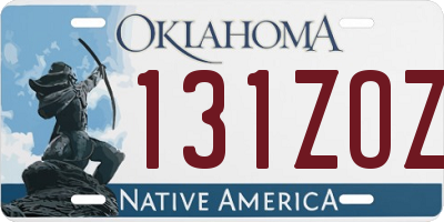 OK license plate 131ZOZ