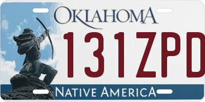 OK license plate 131ZPD