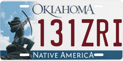 OK license plate 131ZRI