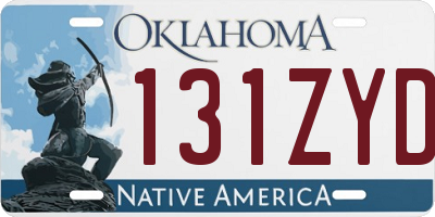 OK license plate 131ZYD