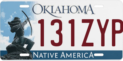 OK license plate 131ZYP