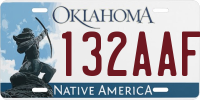 OK license plate 132AAF