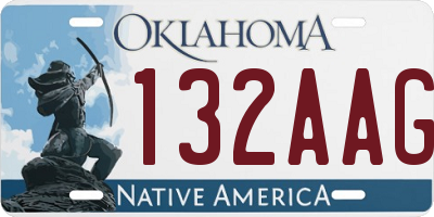 OK license plate 132AAG