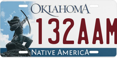 OK license plate 132AAM