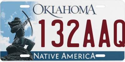 OK license plate 132AAQ