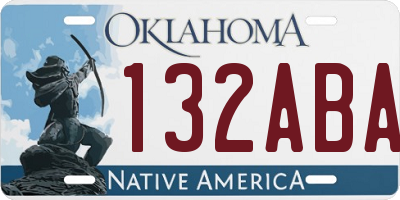 OK license plate 132ABA