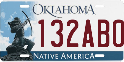 OK license plate 132ABO