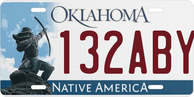 OK license plate 132ABY