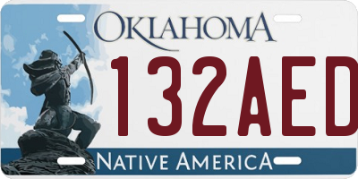 OK license plate 132AED