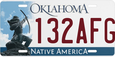 OK license plate 132AFG