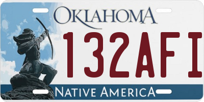 OK license plate 132AFI