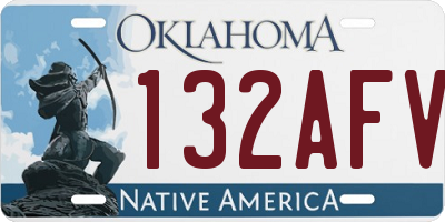 OK license plate 132AFV
