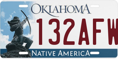 OK license plate 132AFW