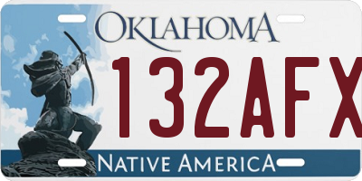 OK license plate 132AFX