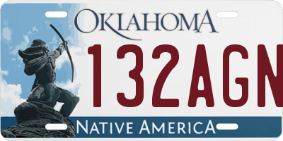 OK license plate 132AGN