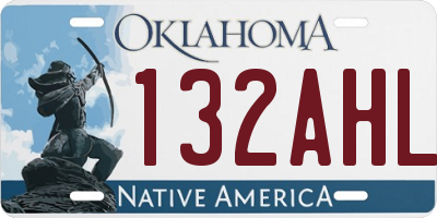 OK license plate 132AHL
