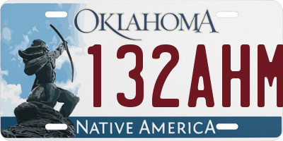 OK license plate 132AHM