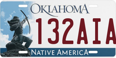 OK license plate 132AIA