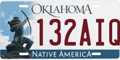 OK license plate 132AIQ