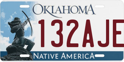 OK license plate 132AJE