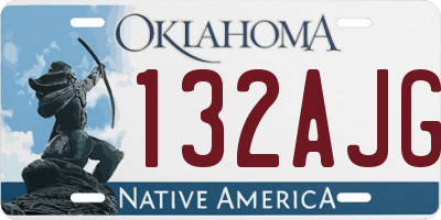 OK license plate 132AJG