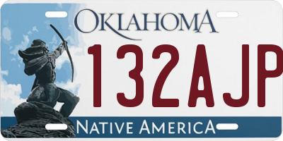 OK license plate 132AJP