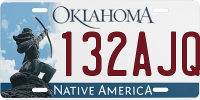 OK license plate 132AJQ