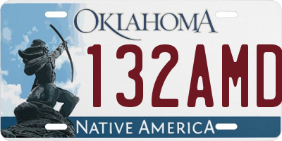 OK license plate 132AMD