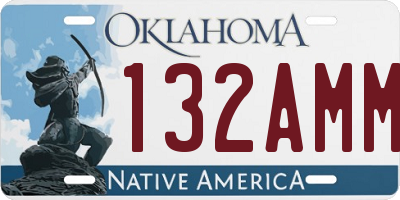 OK license plate 132AMM