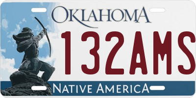 OK license plate 132AMS