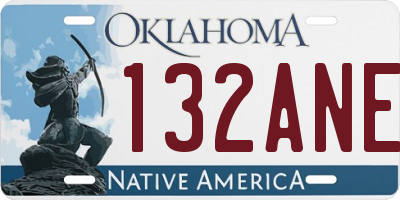 OK license plate 132ANE