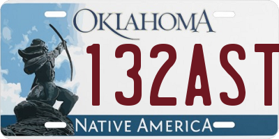 OK license plate 132AST