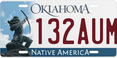 OK license plate 132AUM