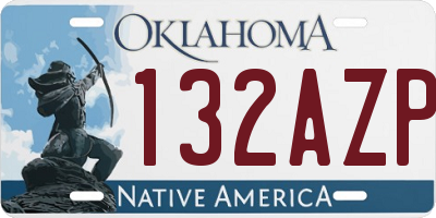 OK license plate 132AZP
