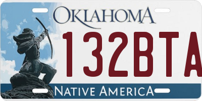 OK license plate 132BTA