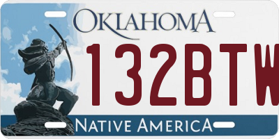 OK license plate 132BTW