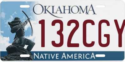 OK license plate 132CGY