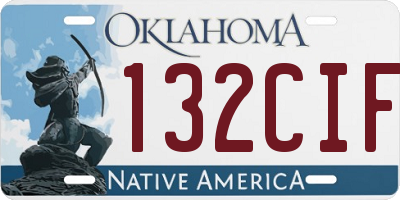OK license plate 132CIF