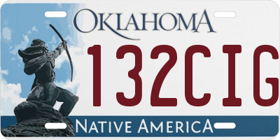 OK license plate 132CIG